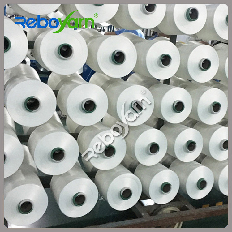 Recycled Polyester DTY Yarn Raw White Semi Dull
