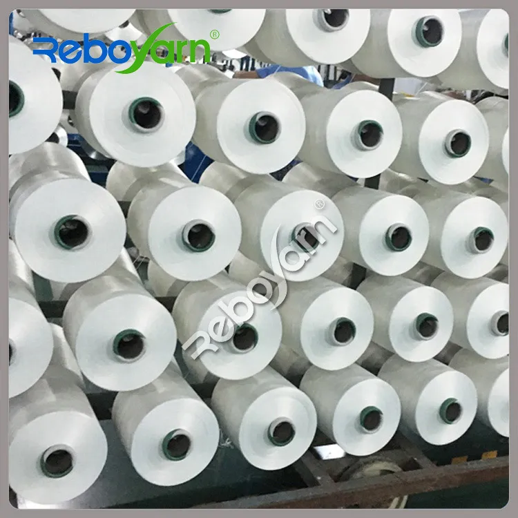 Recycled Polyester DTY Yarn Raw White Semi Dull