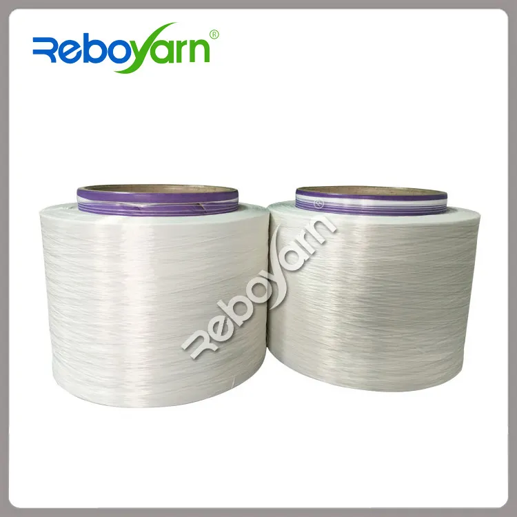 Recycled Polyester POY Yarn Raw White Semi Dull