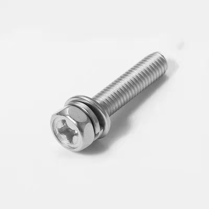 Screw Cross Hexagon Bolt Flat Washer and Spring Washer Combination