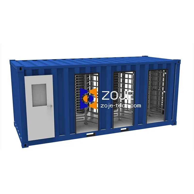 Container with Full Height Turnstile