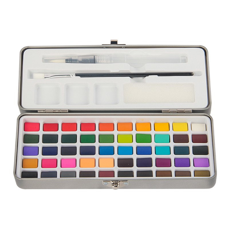 Set 50 barvnih akvarelnih barv z darilno škatlo