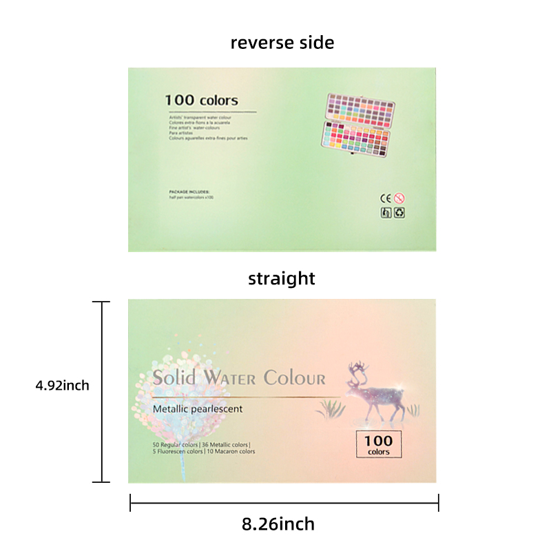 Set akvarelnih barv 100 barv z darilno škatlo