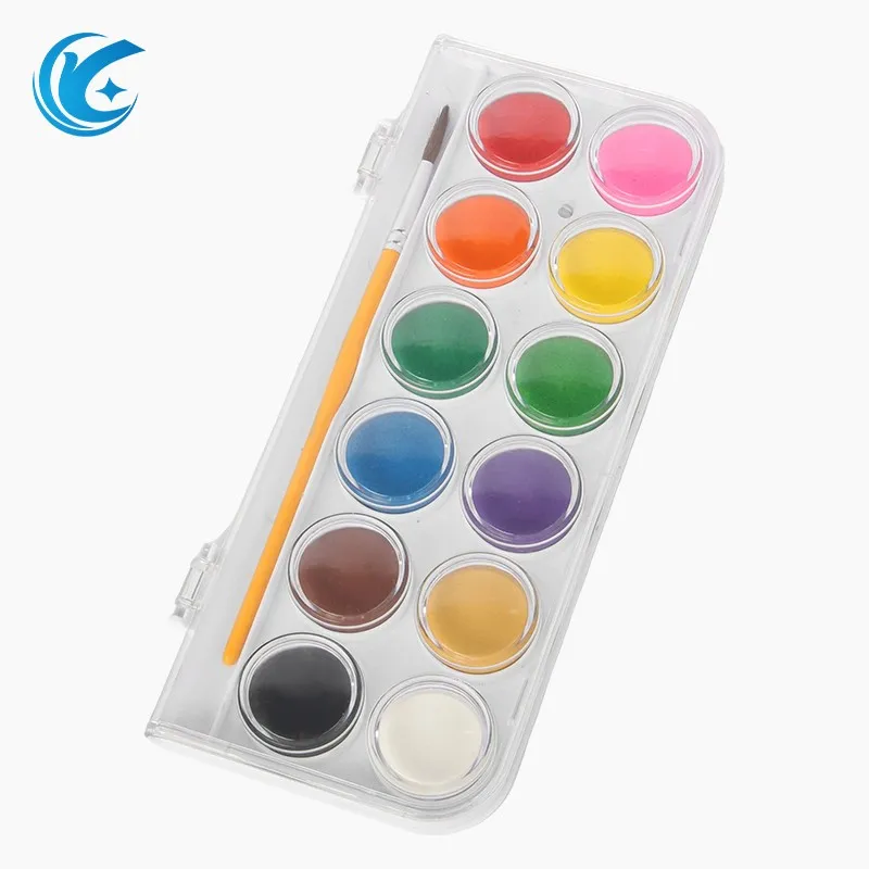 Peinture aquarelle solide scintillante 12 couleurs