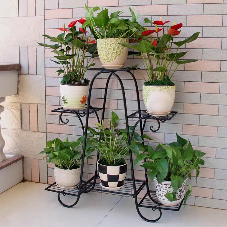 Three Layers Six POTS Arched Flower Stand