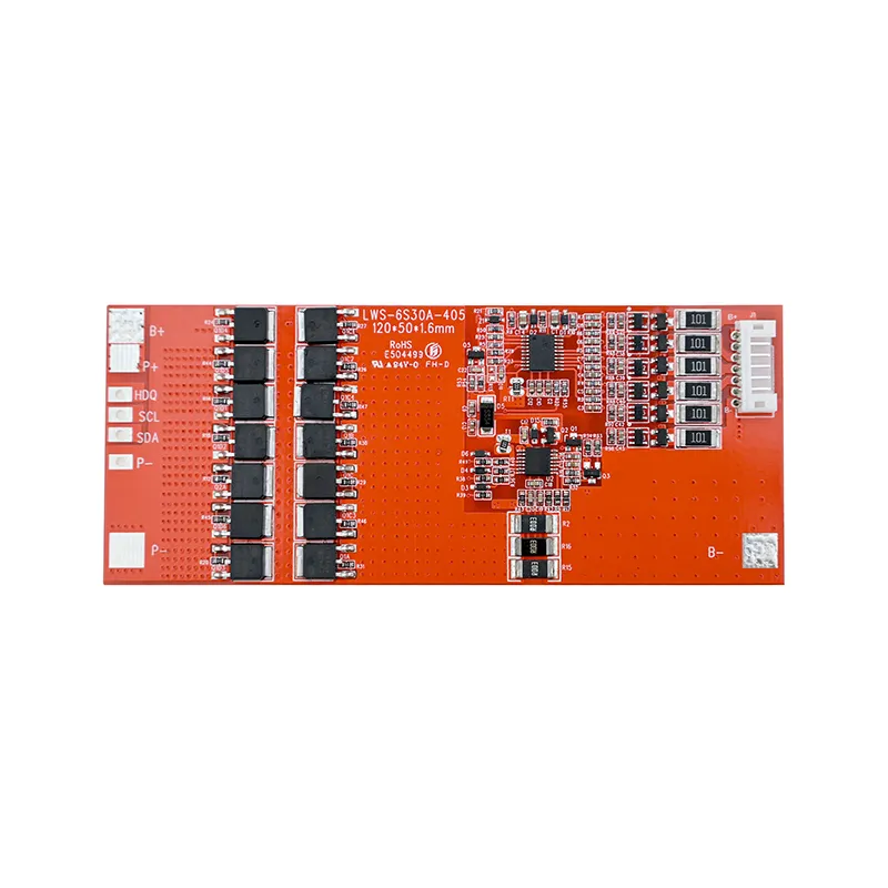 6S 30A 22V 24V Smart I2C BMS 18650 lítium-ion cellához