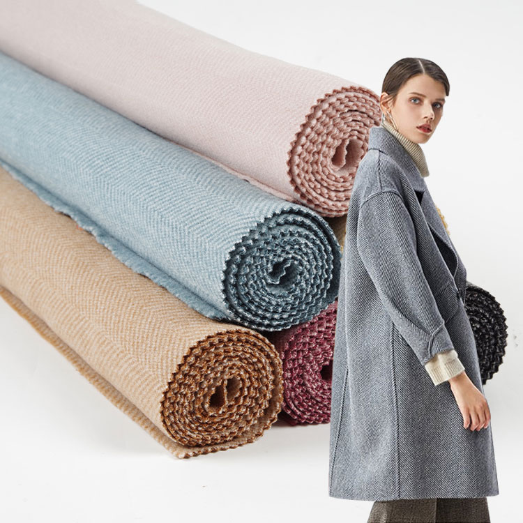 Herringbone Middle Wool Fabric Fabric - 0