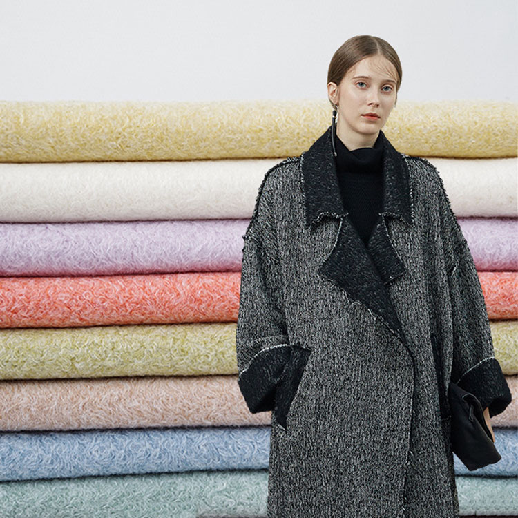 Manteau d'hiver Polyester Tissu de laine de poids moyen