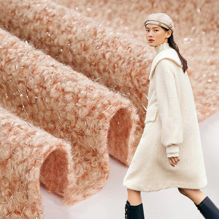 Faux tissu de laine légère en polyester ressemblant à de la laine