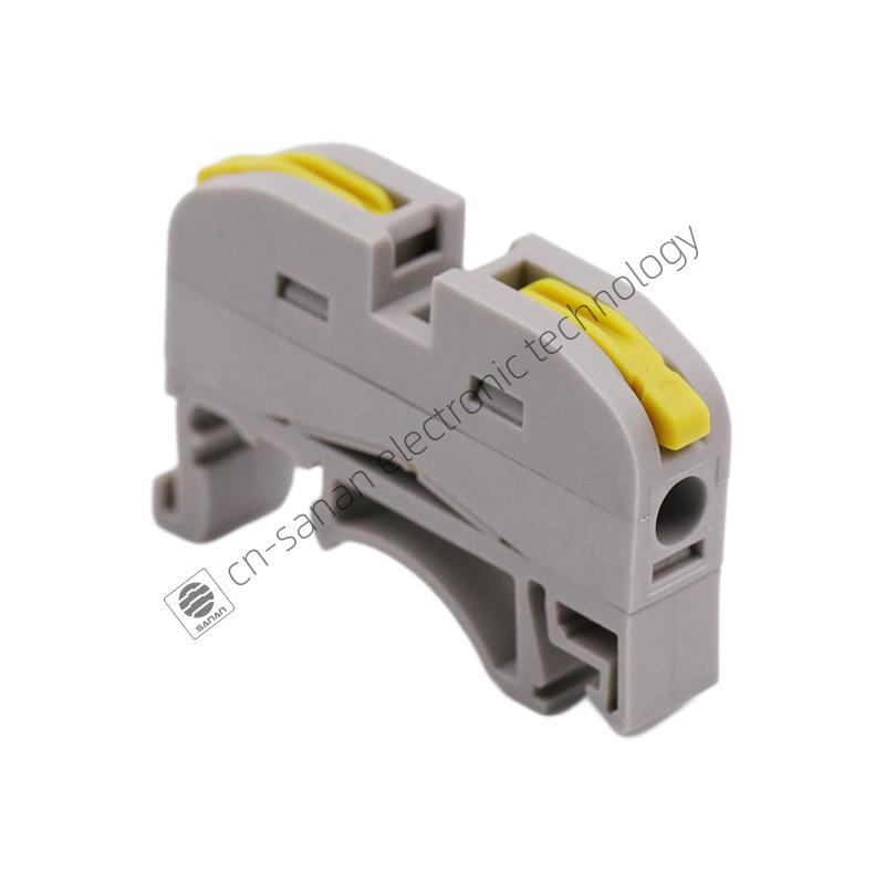 1 In 1 Pole Yellow DIN Rail Terminal Quick Connector