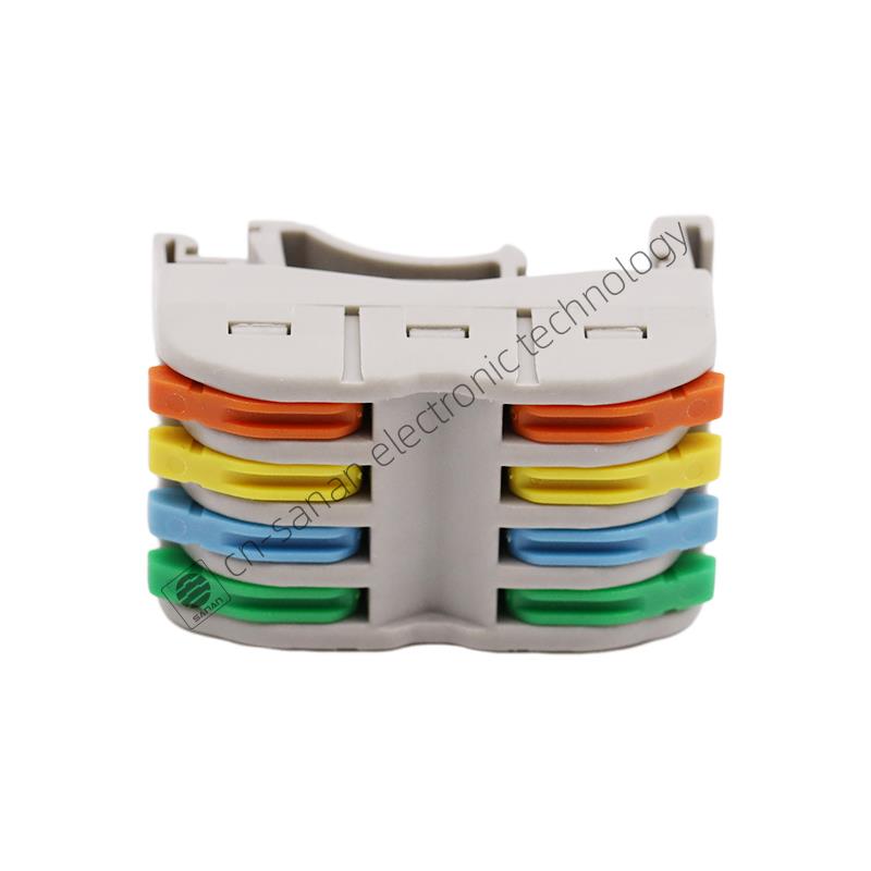 4 In 4 Out Colorful DIN Rail Terminal Quick Connector