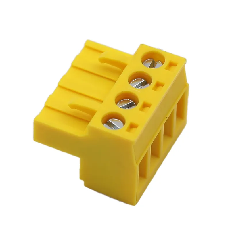 Klemmenblock für DIN-Schienengehäuse, Farbe Gelb, 4P