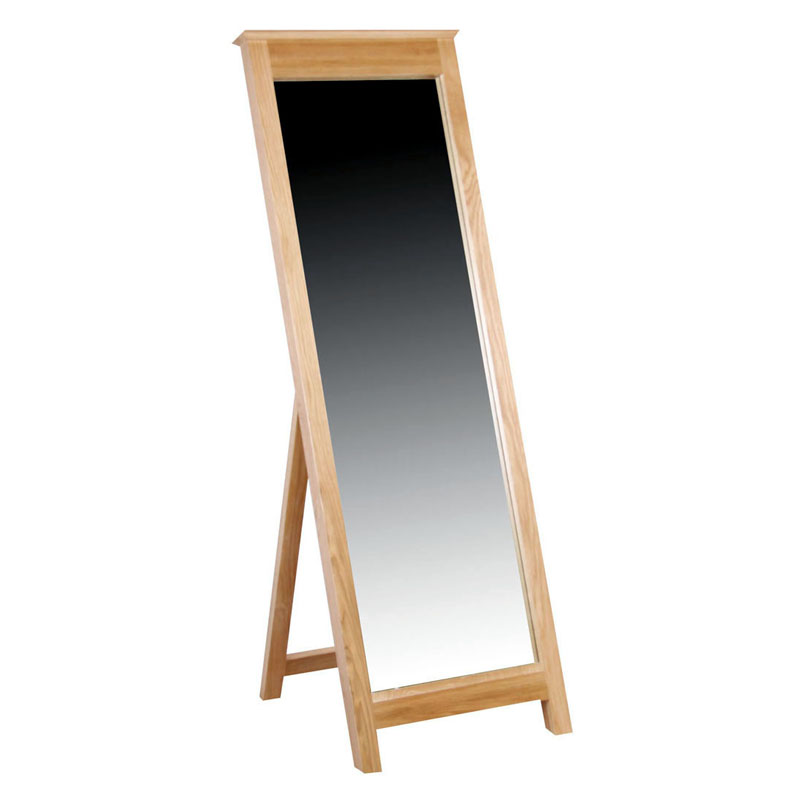 Modern Oak Standing Mirror