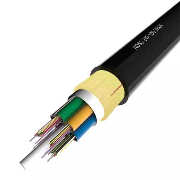 Cable de fibra óptica totalmente dieléctrico autoportante (ADSS) de 48 núcleos de 120 m OHL Span