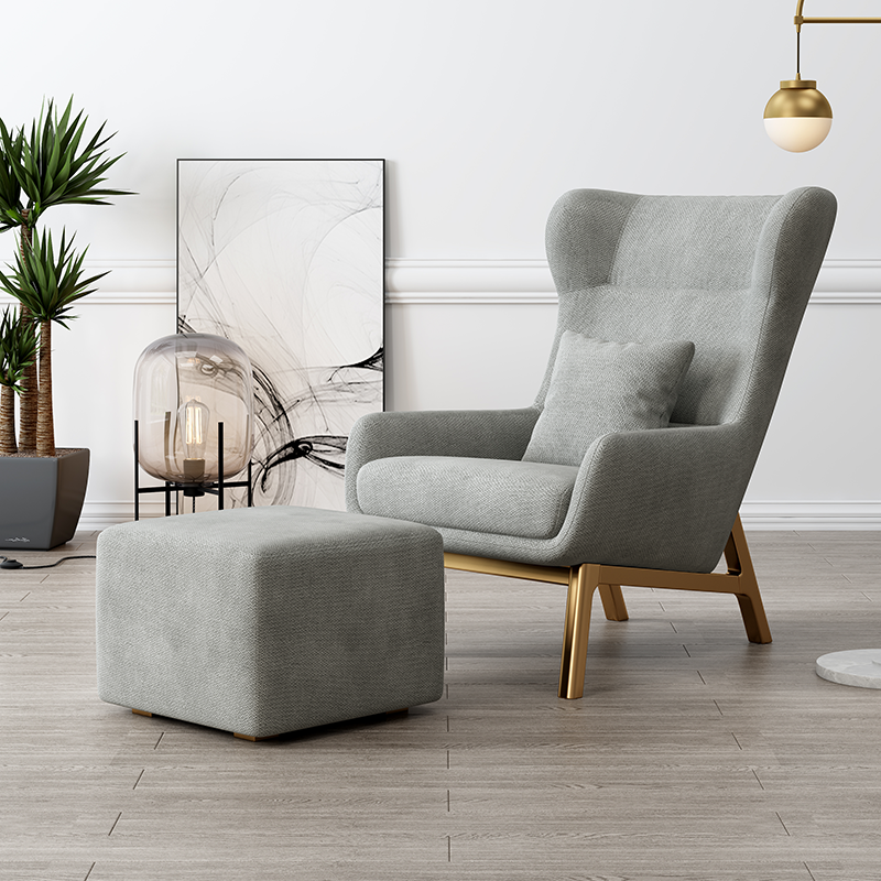 Modern armchairs with ottoman