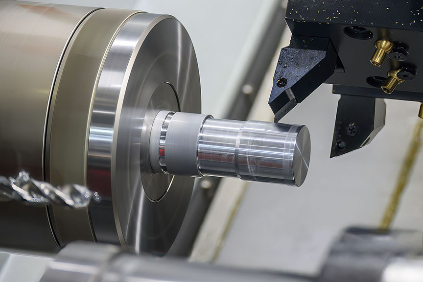 What types of equipment are commonly used for shaft parts of turning lathe