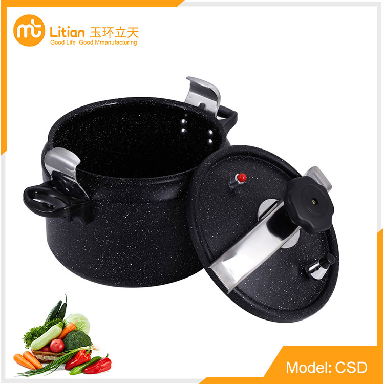 Explosion Proof Aluminum Induction And Marble Coating Pressure Cooker