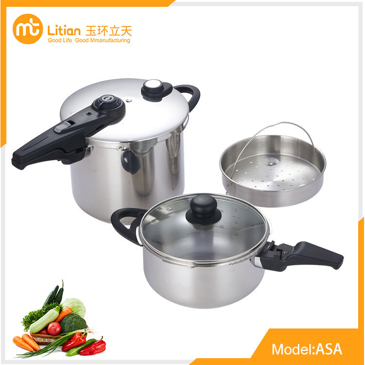 Stainless Steel Pressure Cooker Sets with Long Handle 4l+6l Set