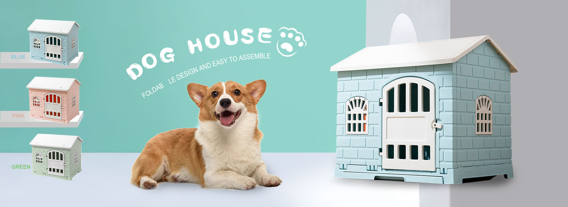 China Morden Style Plastic Dog Kennel With Toilet Outdoor ក្រុមហ៊ុនផលិត