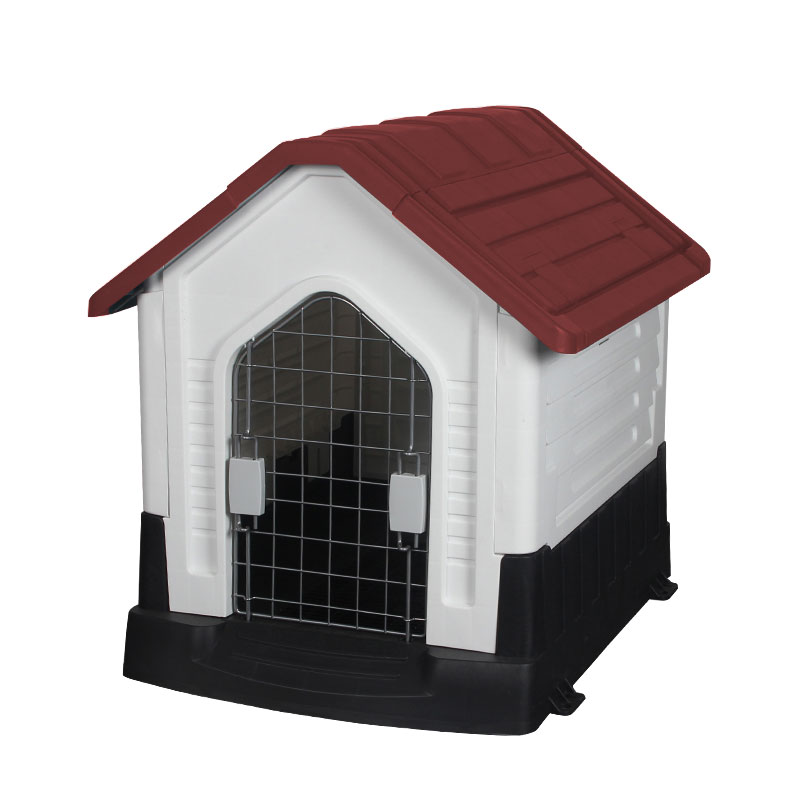 Tamnocrvena velika plastična kućica za pse