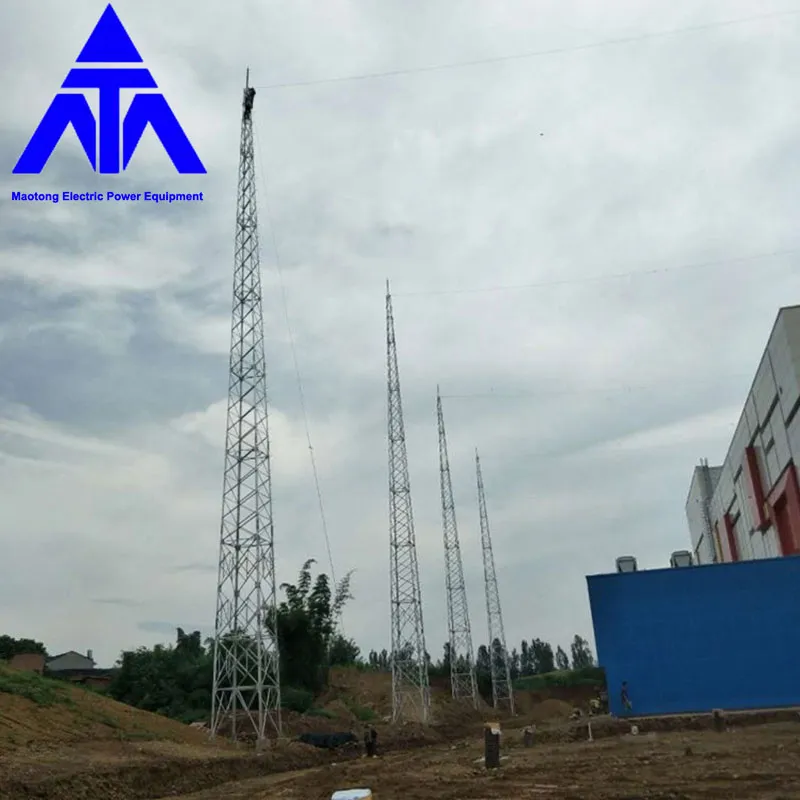 Torre de soporte de rayos de acero de celosía galvanizada