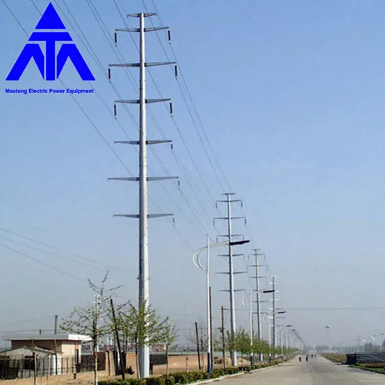 20m Steel Monopole Transmission Electric Power Single Tube Tower