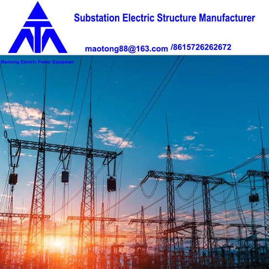 Electrical Power Transmission Substation Structures Steel Galvanized
