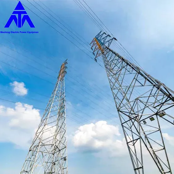 Torre de energía eléctrica de distribución de acero galvanizada en ángulo 66KV