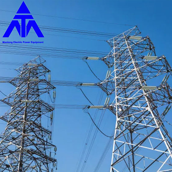 Steel Pipe Electric Power Transmission Line Tower 132 KV