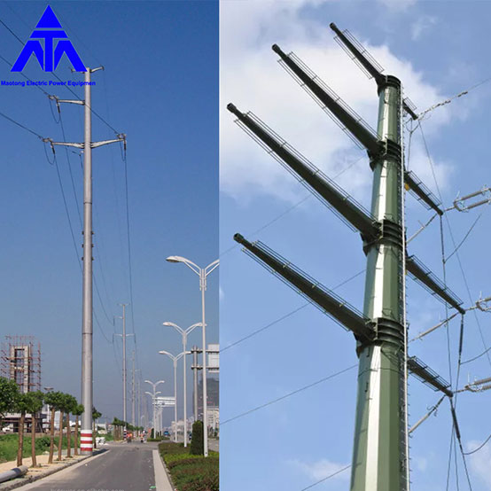 Hot Dip Galvanized Single Tube Steel Pipe Tower Transmission Pole Monopole Tower