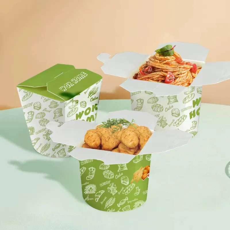 Lunch Noodle Packaging Box With Tray And Handle