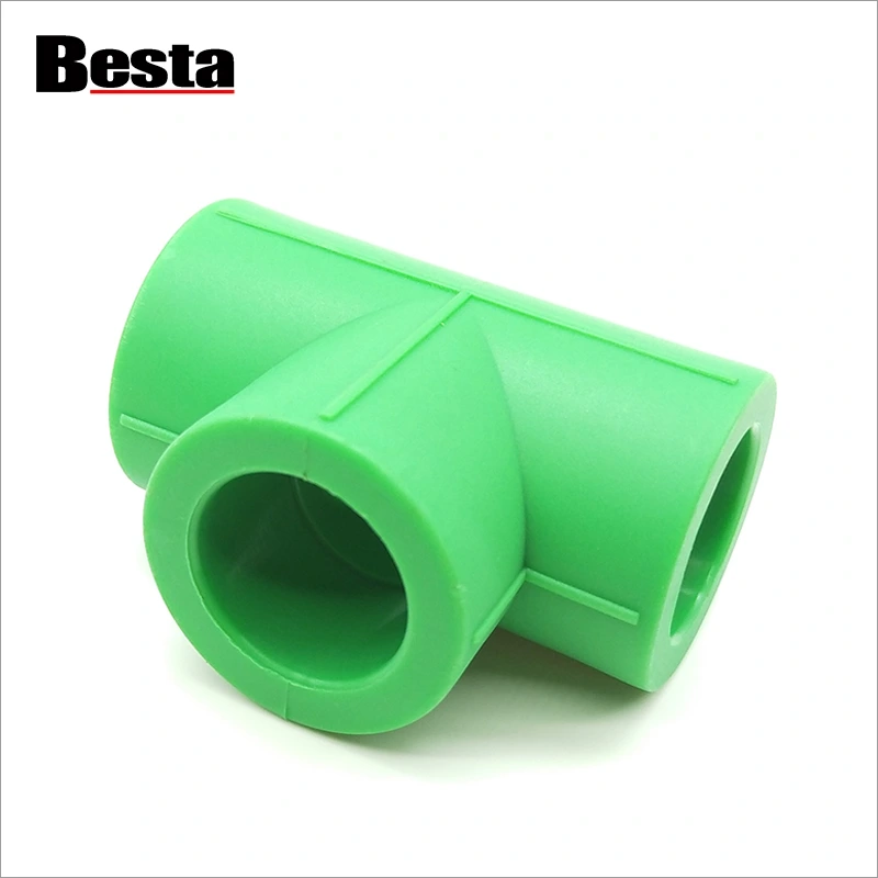 Plastic Tube China Suppliers Ifan Plus PPR Pipe Fitting Pn25 Green Color PPR Fitting 4 Way Cross Tee for PPR Pipe