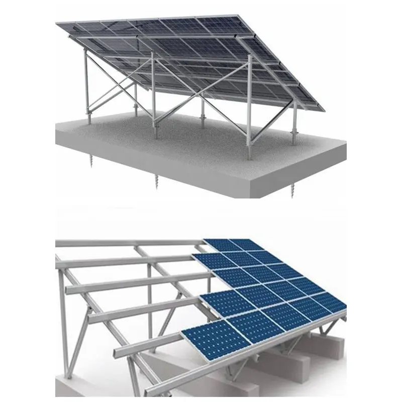 Soportes de montaje en tierra de perfil de aluminio para panel solar