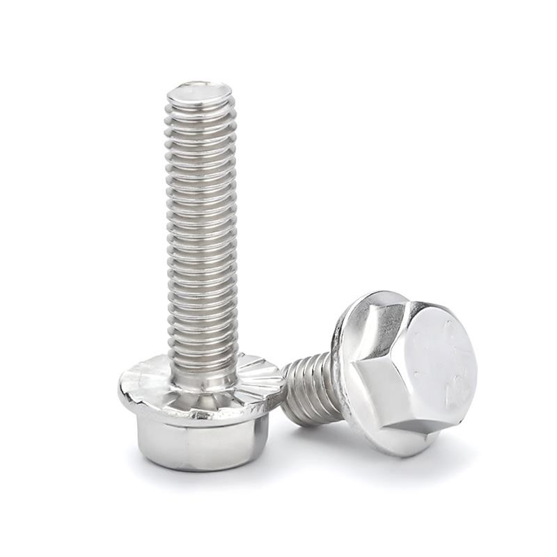 Stainless Steel Hexagon Flange Bolts With Serrated