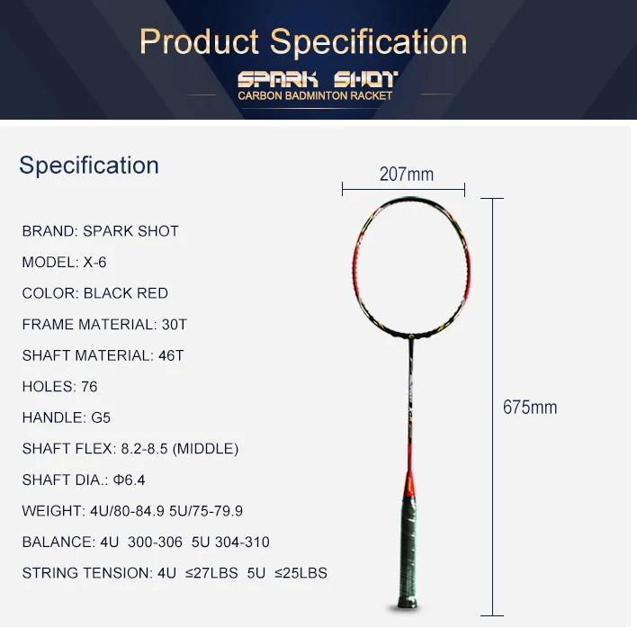 High Modulus Carbon Badminton Racket with 6.4mm Shaft: Power and Precision in Every Swing