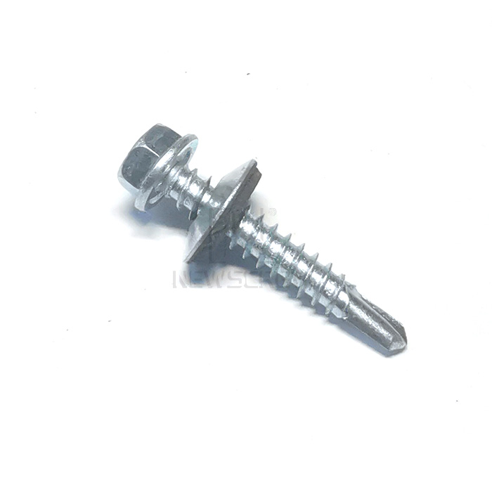 Hex Washer Head Self Drilling Screws with Epdm Washer - 4