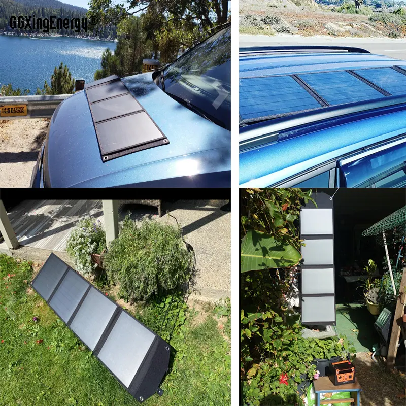 Nešiojami sulankstomi saulės baterijų skydai stovyklavimui - 1