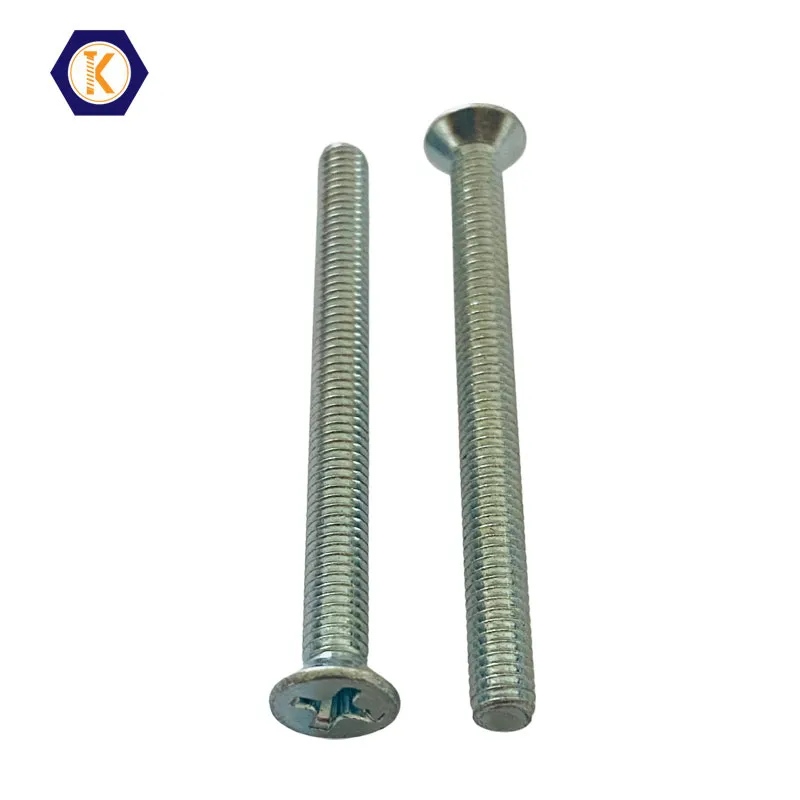 Flat Philip Head Machine Screw Zinc Plated