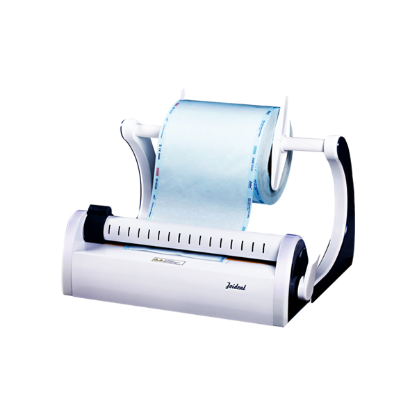 Máquina de selagem dentária com estação de corte e rolo