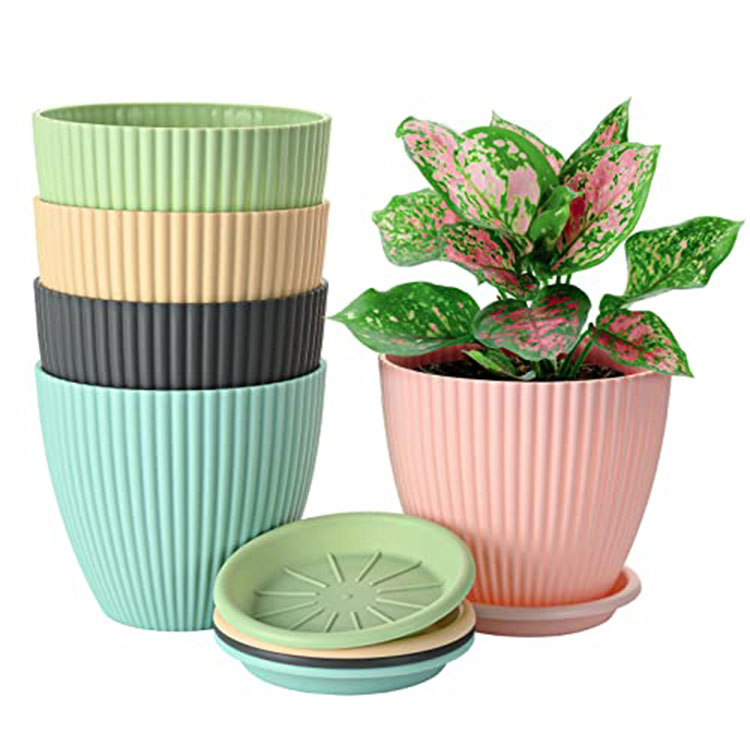 Pots de fleurs en fibre de bambou biodégradables colorés traditionnels de style français