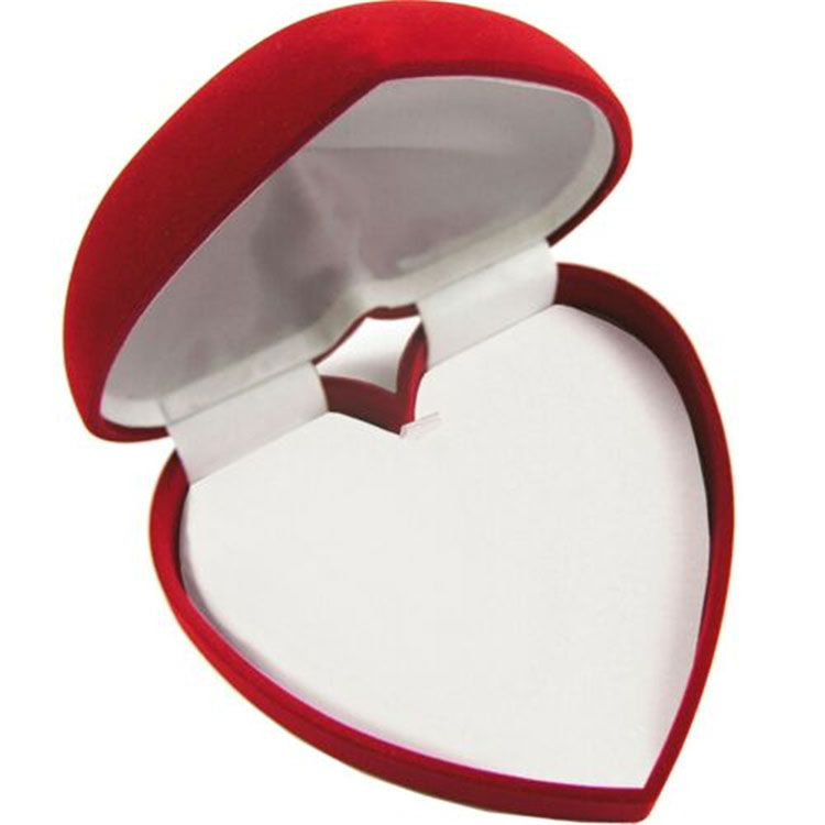 Rød farve Populært design Velvet Heart smykkeetui Gaveæske til bryllupsforlovelse