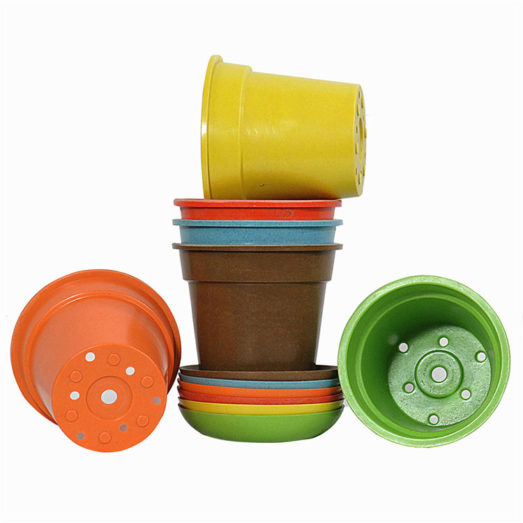 Traditional Colorful Biodegradable Bamboo Fiber Flower Pots