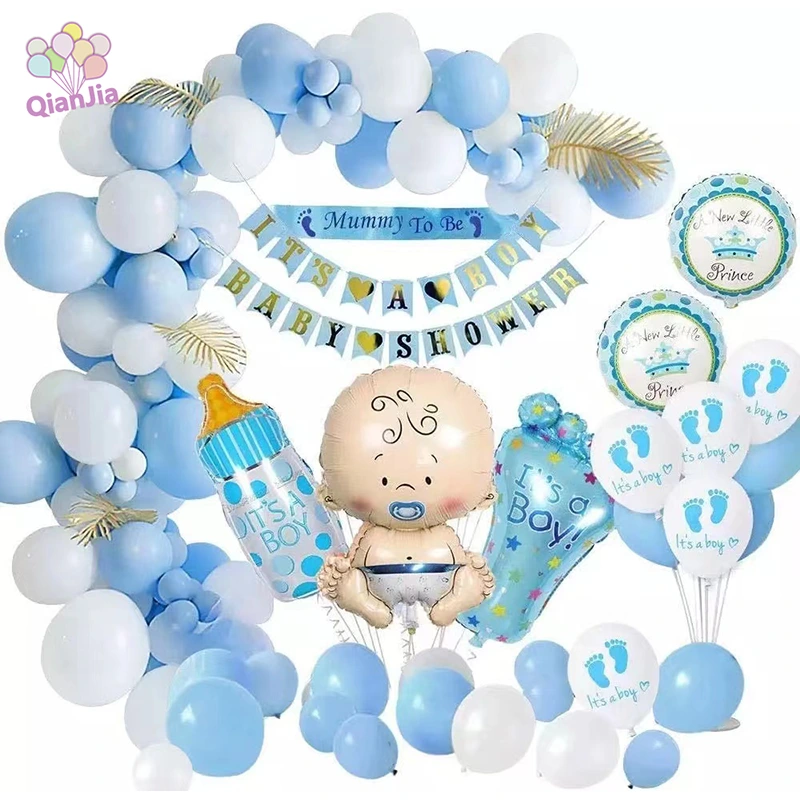 Baby Shower Balloon Arch Garland Kit dengan Balon Foil