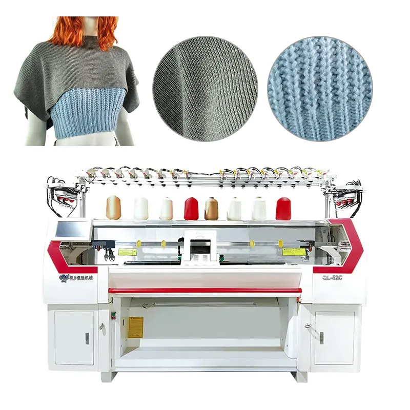 Machine à tricoter plate informatisée à double système Signle Carriage