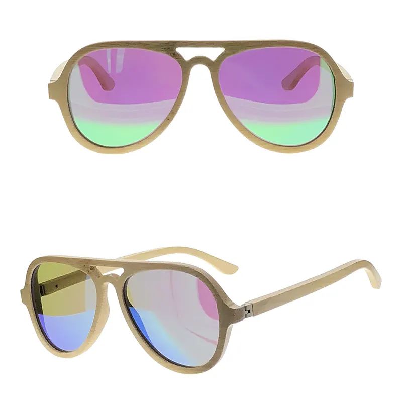 Aviator Polarized Bamboo Sunglasses
