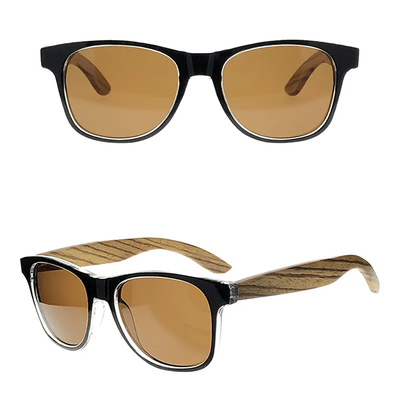 Mode houten zonnebril voor kunststof frame