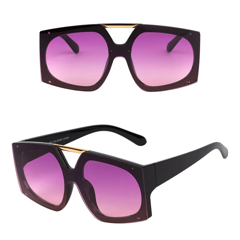 Sonnenbrille aus Kunststoff mit großem Rahmen und doppeltem Nasensteg
