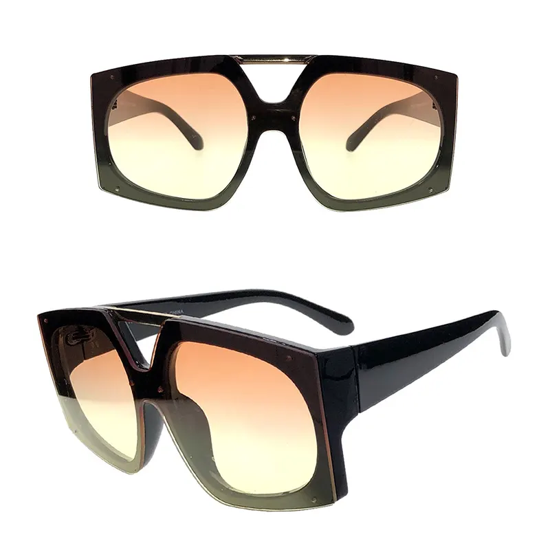 Large Frame Double nose bridge Plastic Sunglasses