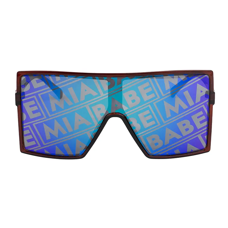 Übergroße einteilige Mode-Sonnenbrille aus Kunststoff