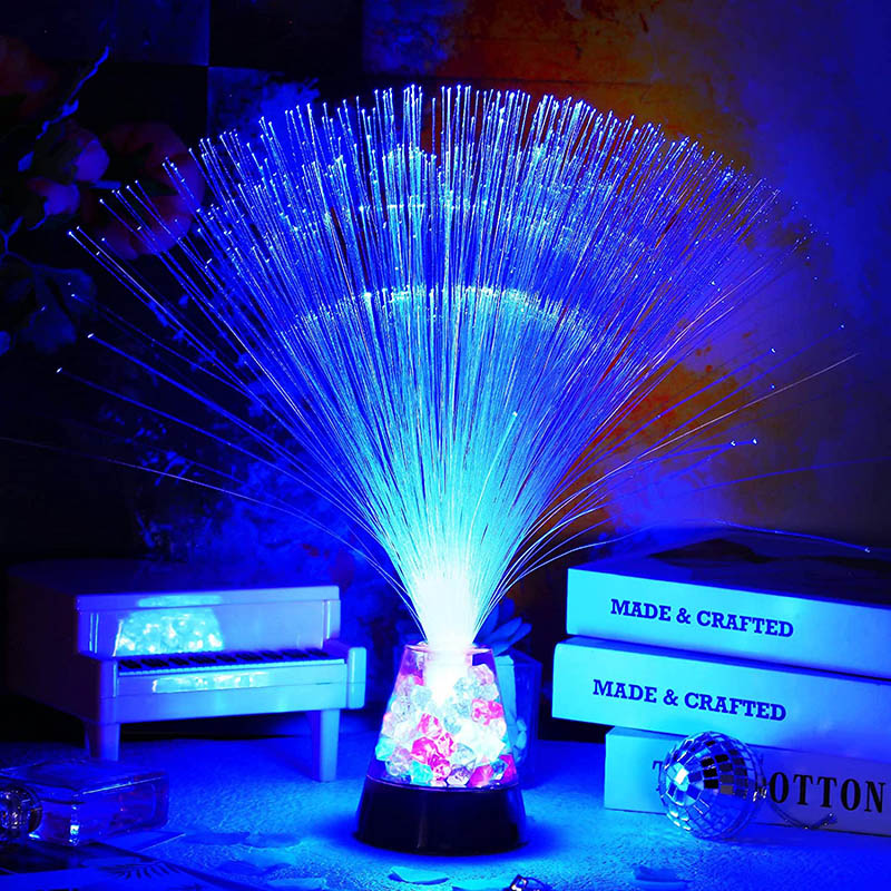 Värviline Jõulupidu Öövalgus Mitmevärviline Muutuv kristall-alus Gradientidega LED-optilise fiibri tähevalgus